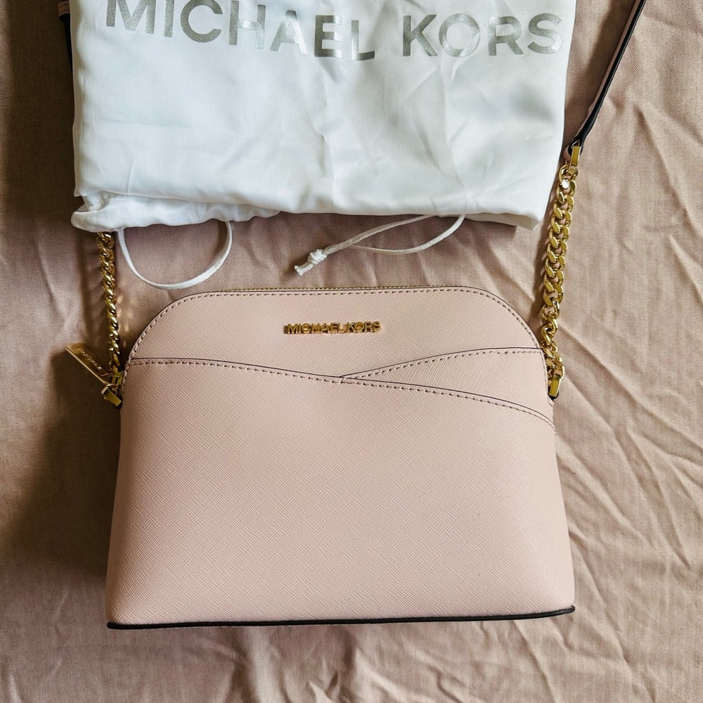 Michael Kors Pink Crossbody Bag with Gold Chain